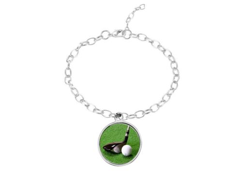 golf putting codegol DOME on a silver Anklet /Bracelet Jewellery Gift - 第 1/1 張圖片