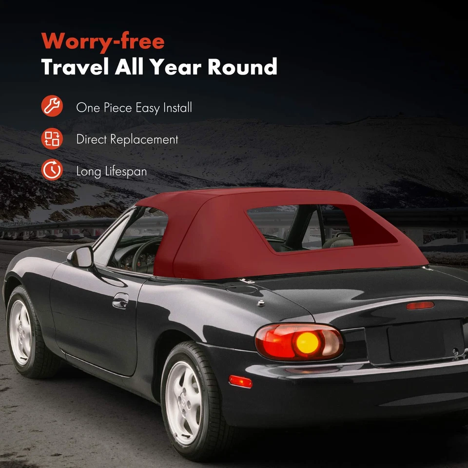 Nuevo convertible techo blando para Volkswagen Beetle 2003-2004 2006 2008-2010 Borgoña Foto 2 de 4