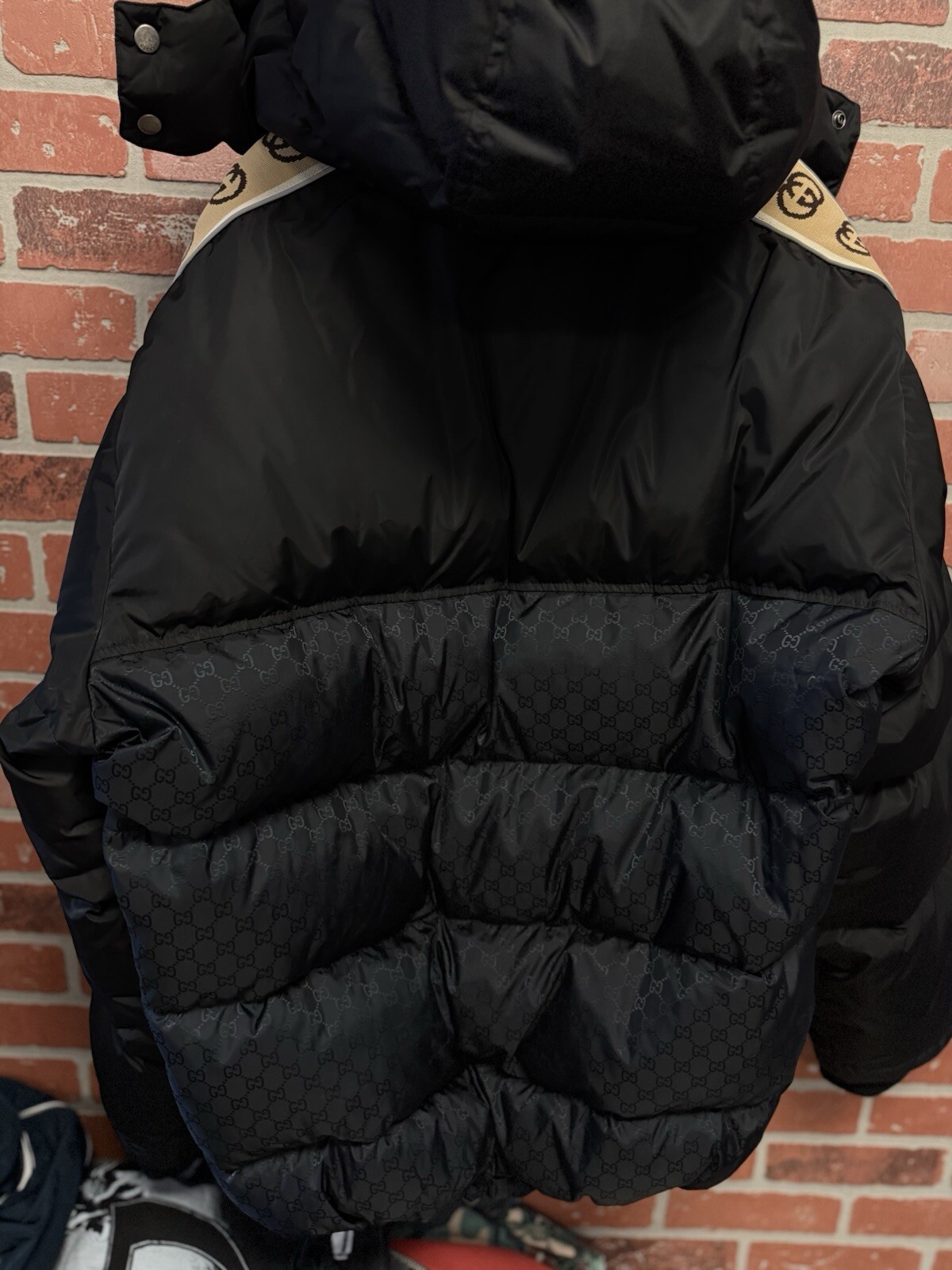 Gucci Puffer Monogram Jacket Nylon Black 100% Aut… - image 8