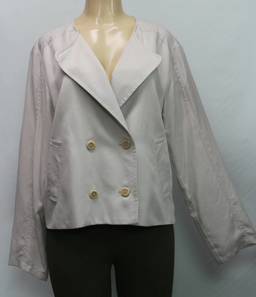 $358 Trina Turk Blazer Rum Cay Chaqueta Manga Larga 100% Piedra Tencel Talla 10 Foto 3 de 4