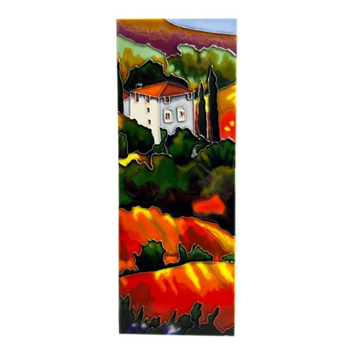 Set 5 Piastrelle Benaya Wall Art Bellissime Lucide Colorate Barche Case - Foto 2 di 16