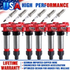 6x Ignition Coils+Spark Plugs for 2010-2015 Chevrolet Traverse Camaro 3.6L UF569