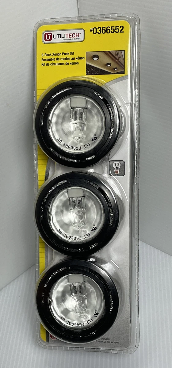 3 Xenon Puck Light Kit Utilitech Under Cabinet Lighting New eBay
