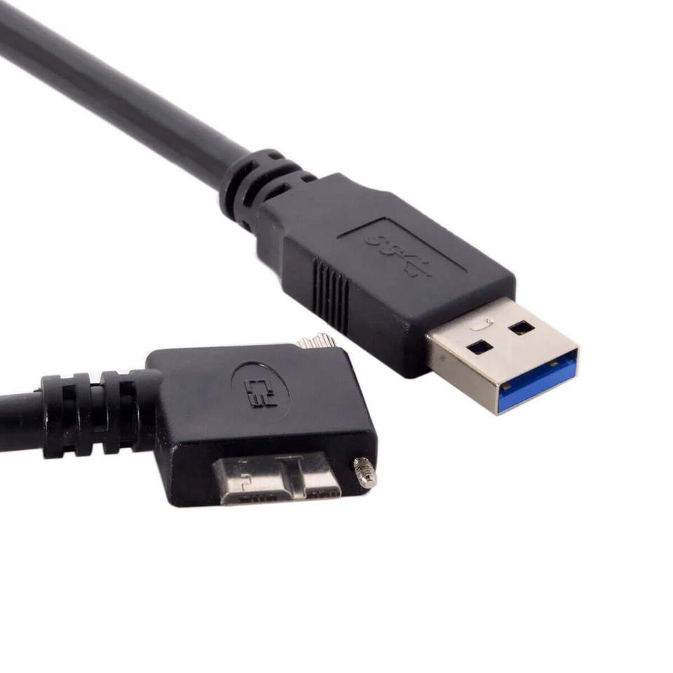 USB 3.0 A Male to Micro B Left Degree Cable for Nikon D800 D800E D810 15ft 5m - Image 3 of 4