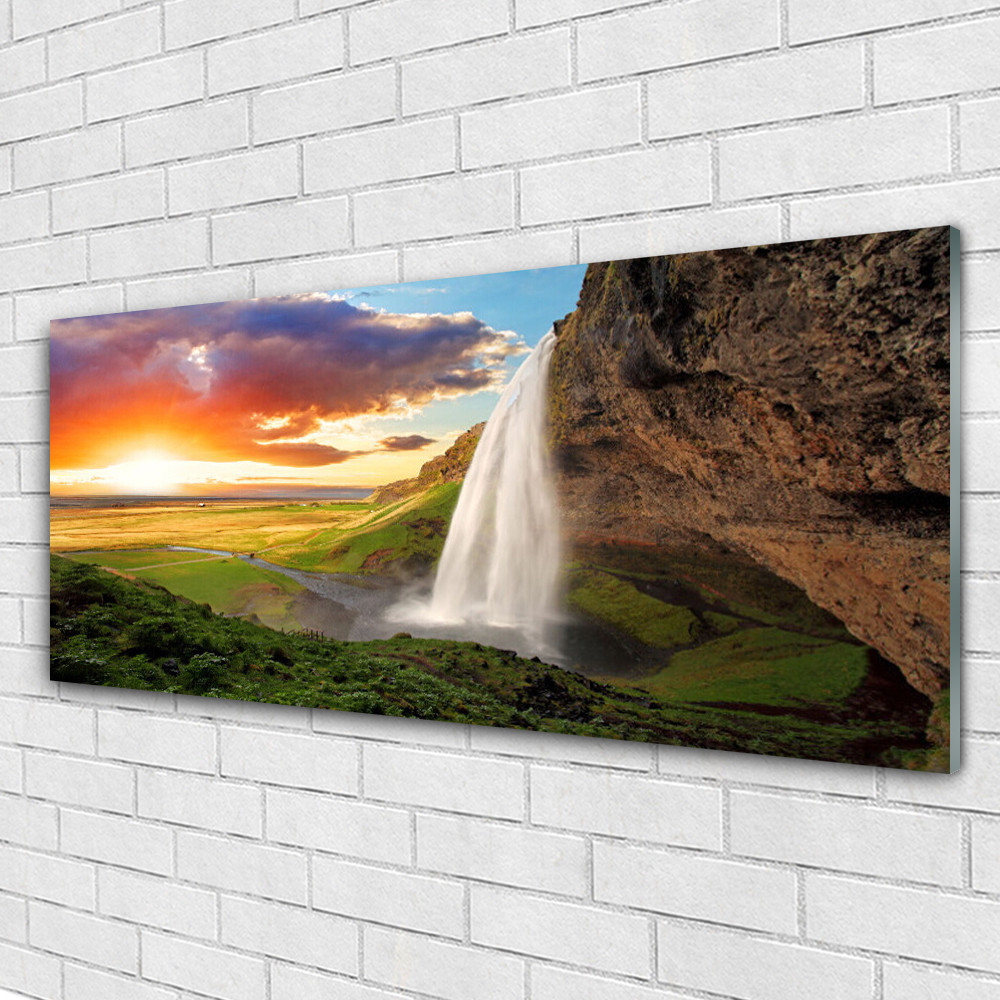 Tableau murale en verre 125x50 cm Tulup motif Chute D'eau
