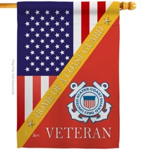 Americana Home & Garden H140605-BO 28 x 40 in. Home of Coast Guard House Flag wi