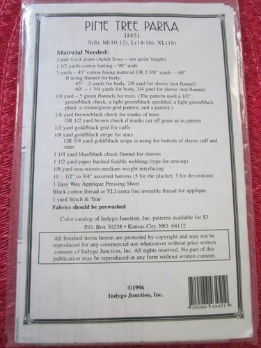 MISSES JACKET PARKA COAT Recycled Jeans Sewing Pattern S-XL INDYGO JUNCTION UC! - Picture 2 of 2