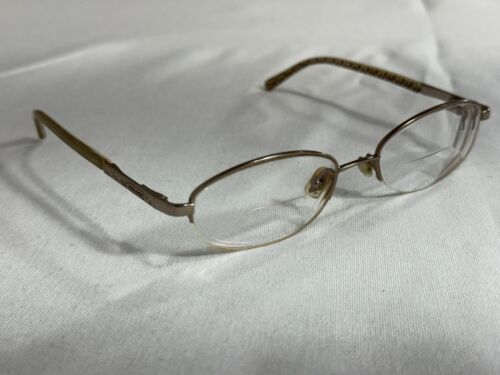 Coach Faye 118 Tan Eyeglass Frames Modified Oval Half Rim Eyeglasses Frames Only - Afbeelding 1 van 6