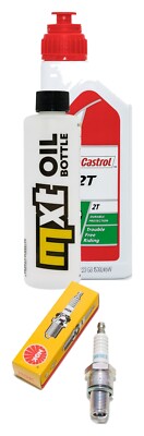 Inspection package MXT 1 liter engine oil Castrol 2-stroke oil + 1 x spark plug NGK BR9ES