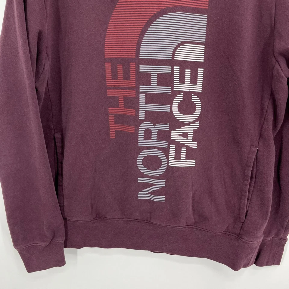 The North Face Hoodie Men's L Purple Maroon TNF Logo Pullover Pockets - Image 3 of 4