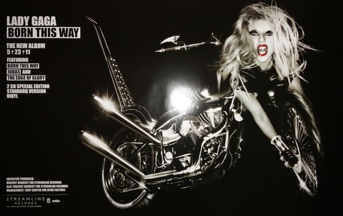 Poster da parete promozionale vendita al dettaglio originale Lady Gaga BORN THIS WAY 14" x 22" RARO - Foto 2 di 2
