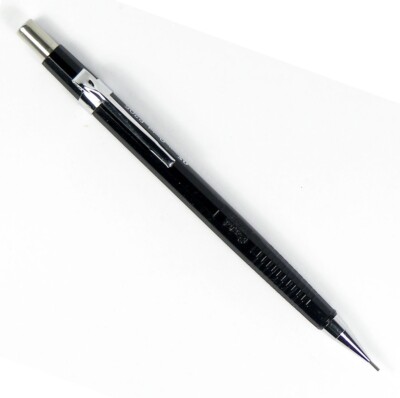 Vintage PENTEL P205 (P7) Mechanical Pencil: Black Plastic & Chrome