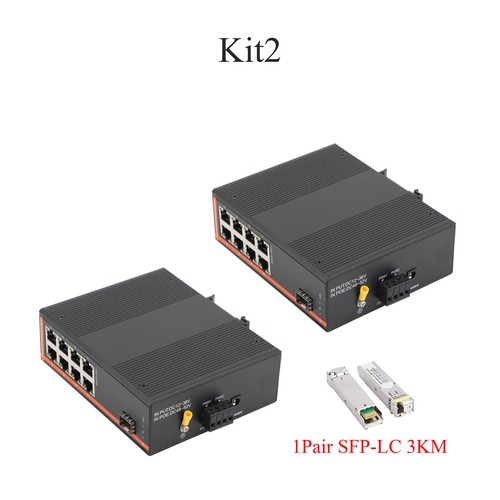 Gigabit SFP Industrial Transceiver 1 SFP to 8 RJ45 10M-1000M Fiber Optic Switch - Picture 9 of 12
