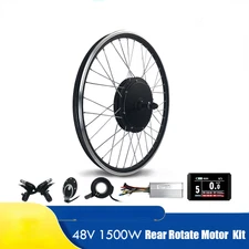 Electric Bike Conversion Kit 48V 1500W Rear Rotate Hub Motor Wheel 20-29er 700C