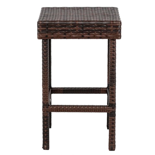 4PCS 24"H Rattan Patio Furniture Set Wicker Rattan Bar Stool Chairs Set Brown - Picture 3 of 11