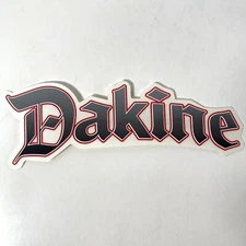 Dakine Clothing Vintage Sticker Old English Gray Red Ski Snowboard Surf Skate 5”