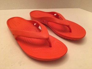 orange croc flip flops