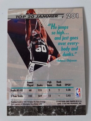 1992-93 Fleer Ultra #201 David Robinson Spurs Dunk Rank Basketball
