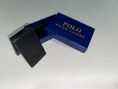 Polo Ralph Lauren Men's Black Pebbled Leather Money Clip - Picture 5 of 8