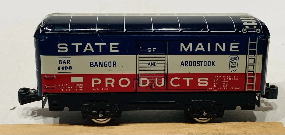 Coche de carga Marx 4498 State Of Maine BAR 6 pulgadas / 4 ruedas - Nudillos de plástico Cplrs Foto 2 de 4