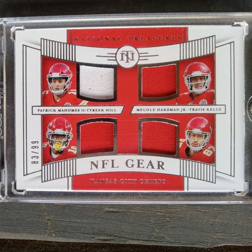 Mahomes, Hill , Hardman, Kelce 2019 National Treasures NFL Gear Quad 83/99