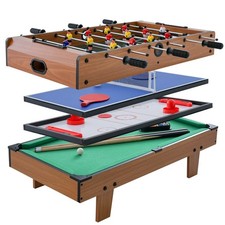 4 In 1 Multi Game Hockey Tennis Football Pool Table Billiard Foosball Gift