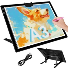 Rechargeable A3 Light Pad, Diamond Art Light Board, Lightbox for Tracing and ...