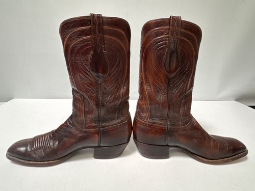 Lucchese San Antonio Western Cowboy Boots Size 10A Leather Mens French Toe Brown - Picture 6 of 11