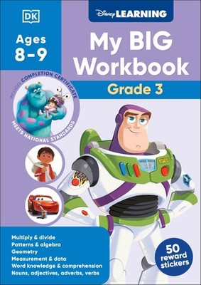 Disney Learning Big Workbook Grade 3: Math & English Workbook for Kids Aged 8-9,