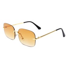Rimless Square Sunglasses Metal Frame Gradient Lens Fashion UV400 Shades