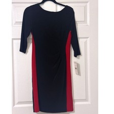 Lauren Ralph Lauren Colorblock Sheath Dress Black Red 10P Nwt