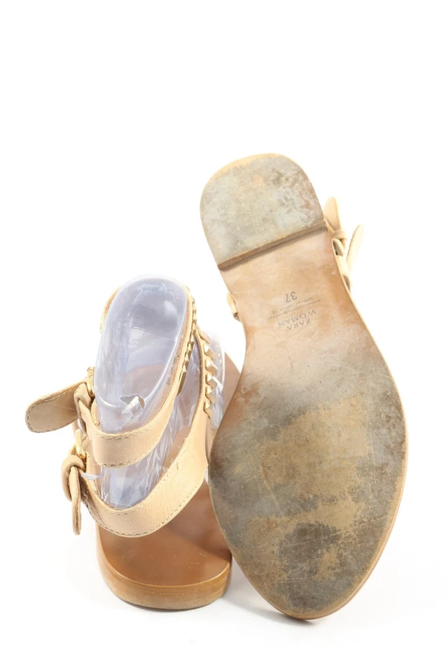 ZARA WOMAN Sandalo Dianette Donna Sandalo Taglia IT 37 crema-argento - Immagine 2 di 4
