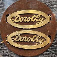 Vintage Goldtone Oval Shaped Womens Name "Dorothy" Hair Clips Barretts