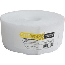 Siteworx White Foam Expansion Joint Strip Flexible Filler 10mm x 150mm x 10m