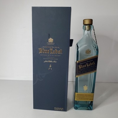 Johnnie Walker Blue Label Blended Scotch Whiskey Empty Bottle & Box 750ml Sons