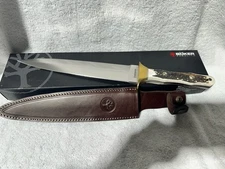 Boker Abolition Stag Dagger Bowie Toothpick Fixed Blade Knife New 02BA918HH