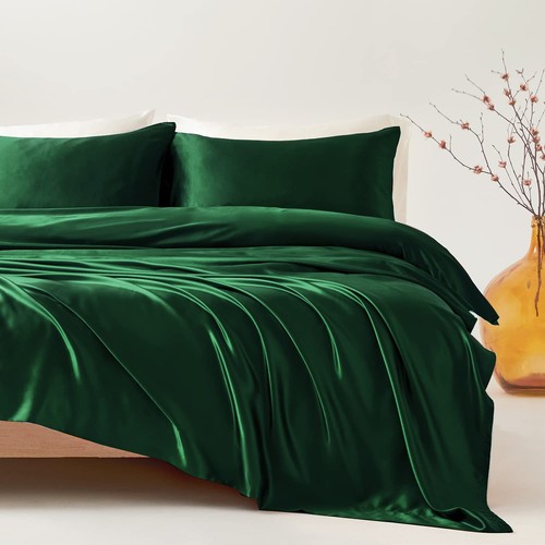 Satin Sheets Queen Bed Set 4 Pcs, Soft and Durable Pillowcase, Flat Sheet and... - Picture 8 of 8