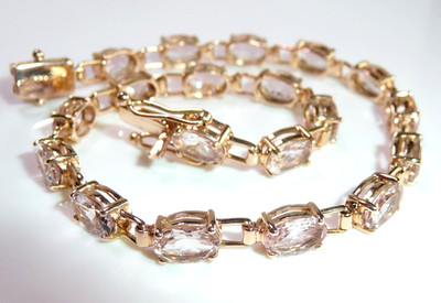 Harry Ivens Armband 375 Roségold Morganite Gliederband 19,0 cm 6,5g