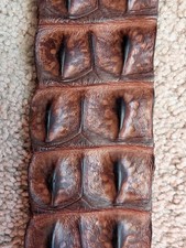 Genuine Alligator Hornback Belt Handmade Real Exotic Skin Rustic Brown 45" Long