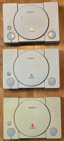 Big PlayStation Lot 3 PS1 Consoles 6 PS1 Controllers 8 PS2 Controllers For Parts