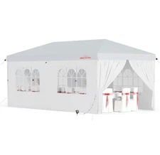 White 10'x20' Outdoor Wedding Party Canopy Tent with Removable Window Walls