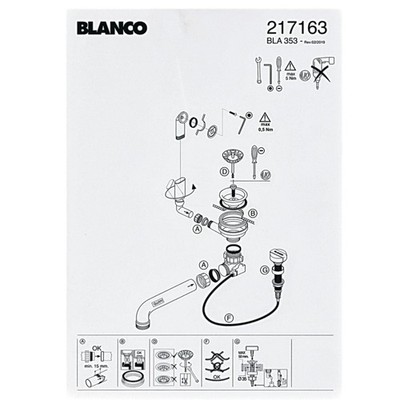 Ablaufgarnitur 1 3,5'' kompatibel mit Blanco 217163 für Spüle