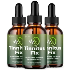 (3 Pack) Tinnitus Fix Ear Health Drops All Natural TinnitusFix Vitamin 90 Servs