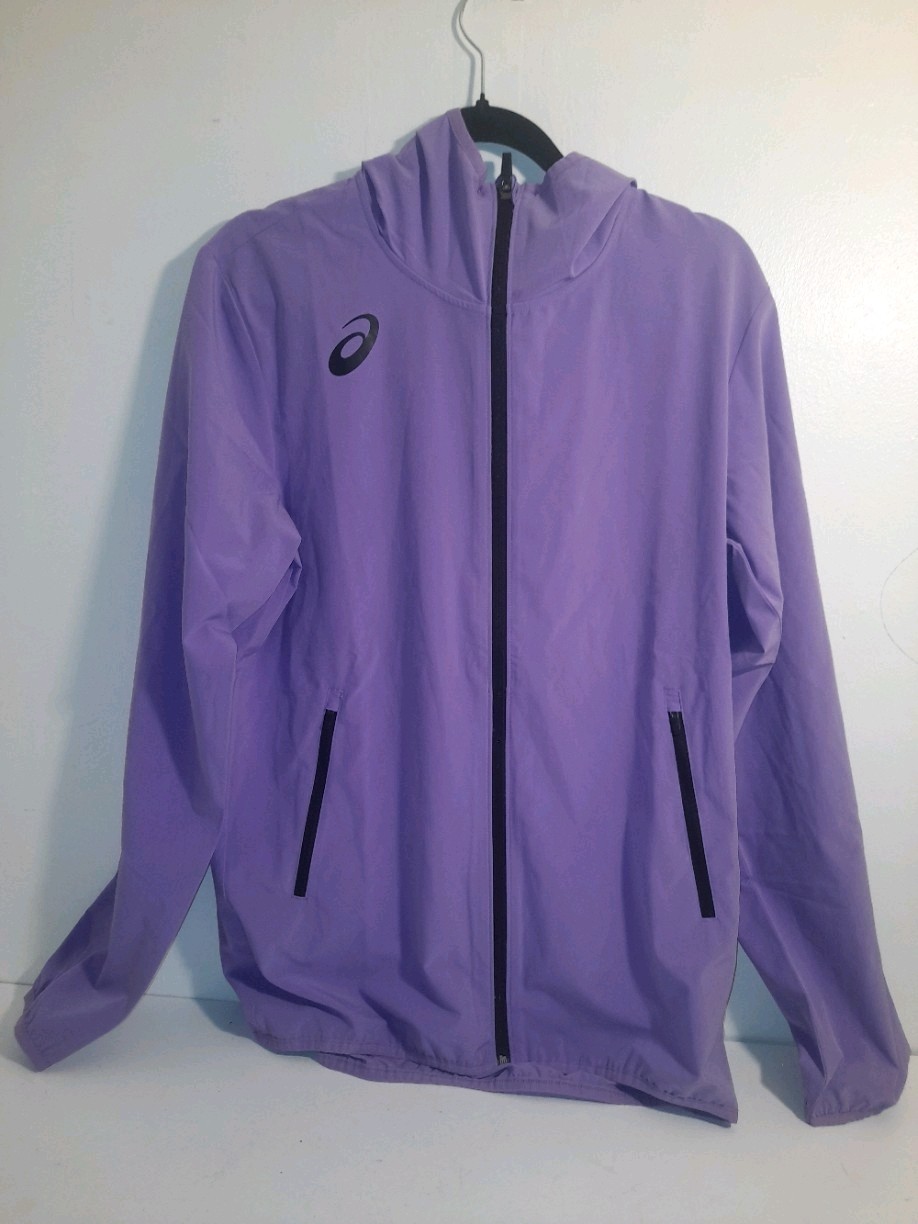 Chaqueta de Pista ASICS Trail Running Cremallera Completa Con Capucha Lila Púrpura Pequeña