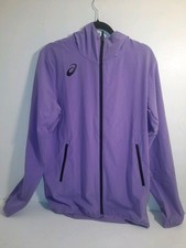 ASICS Womans Track Jacket Trail Running Full Zip Hooded Lilac Purple Small