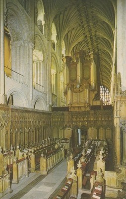 Norwich Kathedrale Der Chor Blick nach Westen Orgel Jarrold Vintage Postkarte