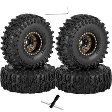 RC 1.0" Beadlock Wheels and Tires for RC Crawler 1/18 TRX4M,1/24 SCX24,Brass ...