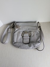 B. MAKOWSKY, Light Gray, Pebble Leather, Crossbody Bag, 10"x10" VGC