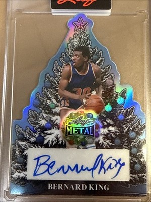 Bernard King Auto 2025 Leaf Metal Happy Holidays Tree Autograph CT-BK1 #d 2/3