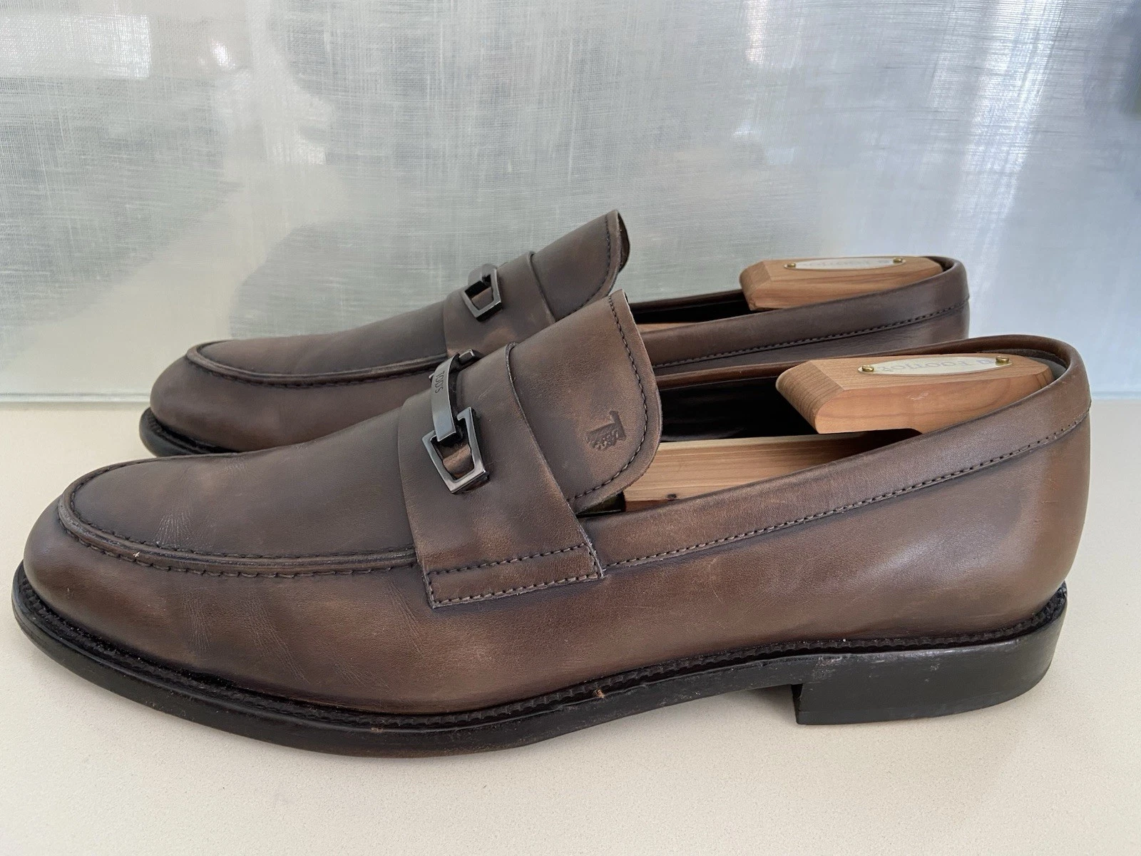 TOD’S TOD'S Penny Mocassini Scarpe Marrone Pelle Slip On Italia Uomo Taglia US 11 5
